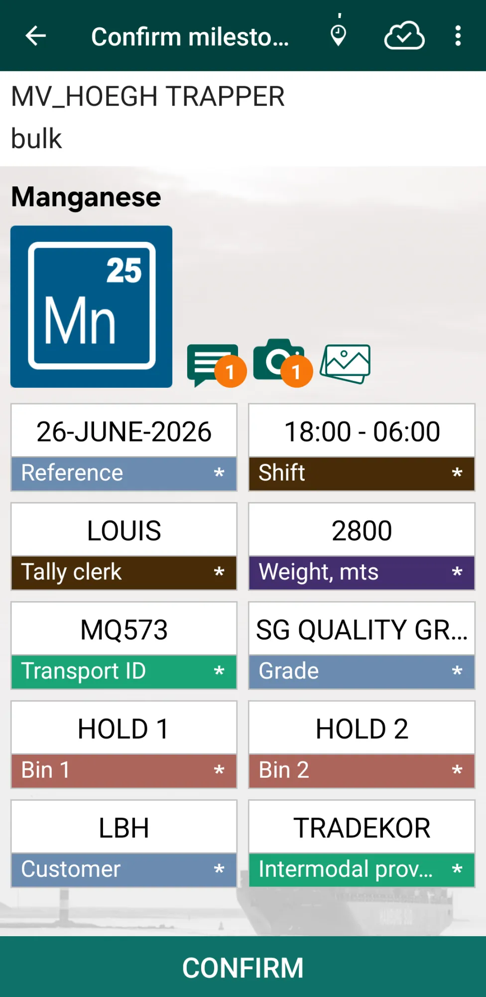 User interface
