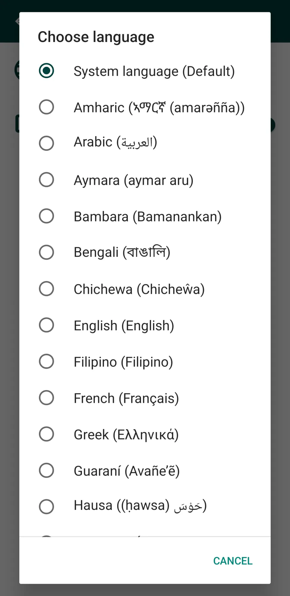 App interface localization