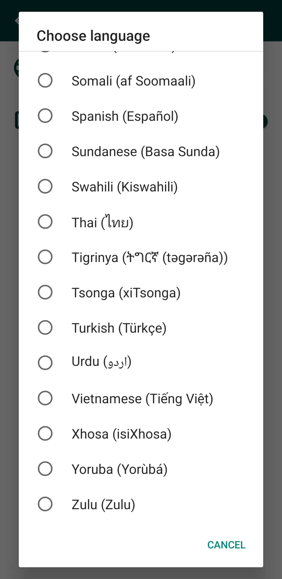App interface localization