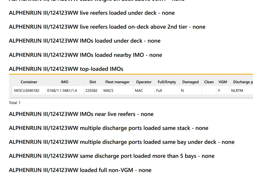 arl Container Tally